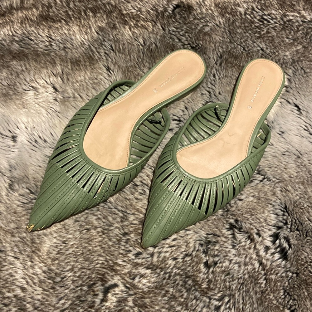 ZARA sage green mules size 39